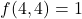 f(4,4) = 1