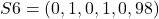 S6 = (0, 1, 0, 1, 0, 98)