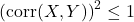 \[\left(\text{corr}(X,Y)\right)^2 \leq 1\]