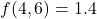 f(4,6) = 1.4